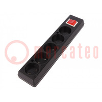 Connector: AC supply; female; splitter; 2P; 250VAC; 16A; black; IP20