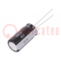 Capacitor: electrolytic; THT; 1000uF; 35VDC; Ø12.5x25mm; Pitch: 5mm