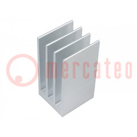 Heatsink: extruded; grilled; natural; L: 37.5mm; W: 35mm; H: 70mm