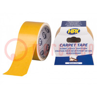 Tape: fixing; W: 50mm; L: 5m; double-sided; white