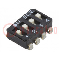 Switch: DIP-SWITCH; Poles number: 4; OFF-ON; 0.025A/24VDC; Pos: 2