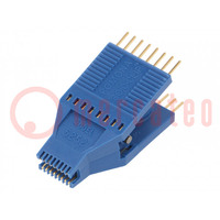 Test clip; blue; Row pitch: 1.27mm; gold-plated; SOIC16,SOJ16