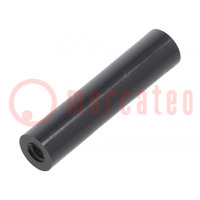 Spacer sleeve; cylindrical; polyamide; M4; L: 35mm; Øout: 8mm; black