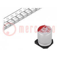 Condensator: polymeer; low ESR; 680uF; 16VDC; ESR: 18mΩ; SMD; ±20%