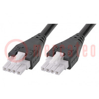 Cable; Mini-Fit Jr; hembra; PIN: 4; Long: 1m; 6A; Aislamiento: PVC