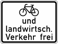 Modellbeispiel: VZ Nr. 2211 (Radfahrer und landwirtschaftlicher Verkehr frei)