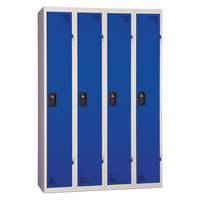 Vestiaire industrie propre - Monobloc - Bleu - 4 colonnes - Largeur 120cm