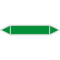 Rohrleitungskennz/Pfeilschild Bogen Gr1Wasser(grün)Folie gest,7,5x1,6cm Version: P1000 DIN 2403 - blanko zur Selbstbeschriftung P1000
