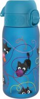 Bidon ION8 Playful Cats, recyclon/tritan, 350ml, niebieski