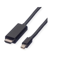 VALUE Mini DisplayPort kábel, Mini DP-UHDTV, M/M, fekete, 2m