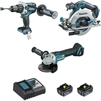 MAKITA DLX3095PTJ ENSEMBLE DE 3 MACHINES 18 V LI-ION 5 AH (DHP481 + DGA506 + DHS680)