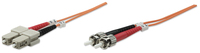 Intellinet Glasfaser LWL-Anschlusskabel, Duplex, Multimode, ST/SC, 62,5/125 µm, OM1, 1 m, orange