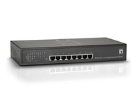 LevelOne Switch Gigabit Ethernet PoE de 8 puertos, 61.6W, 802.3at PoE+, 4 Puertos PoE