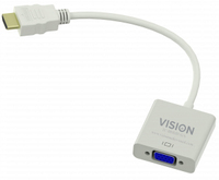Vision TC-HDMIVGA adaptador de cable de vídeo VGA (D-Sub) HDMI tipo A (Estándar) Blanco