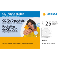 HERMA CD/DVD-Papierhüllen weiß mit Klebefläche 25 St.
