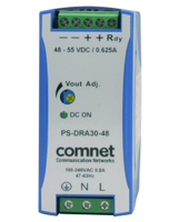 ComNet PS-DRA30-48A power supply unit 30 W Blue, Grey