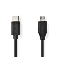 Nedis CCGL60750BK10 kabel USB USB 2.0 1 m Micro-USB B USB A Czarny