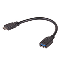 Akyga AK-AD-30 cable gender changer USB A Micro-USB B Fekete