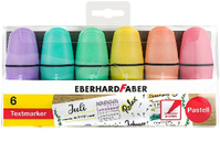 Eberhard Faber 551403 markeerstift 6 stuk(s) Blauw, Groen, Pastel, Roze, Paars, Geel