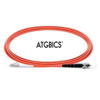 ATGBICS LC-ST OM2, Fibre Optic Cable, Multimode, Simplex, Orange, 1m