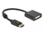 DeLOCK 63482 adaptador de cable de vídeo 0,2 m DisplayPort DVI Negro