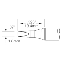 Metcal Lötpatrone für MFR-H1-SC, 1,8 x 13,4 mm, Meißel, 460 °C