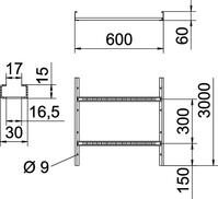 OBO LG 660 VS 3000FT KABELLADDER PERF VS 60X600 3M