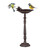 Relaxdays Vogeltränke Gusseisen, Gartendeko antiker Stil, Vogelfutterstelle für Wildvögel, stehend, 40 cm hoch, braun