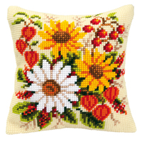 Cross Stitch Kit: Cushion: Mixed Flowers