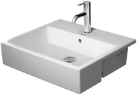 DURAVIT 03825500601 Halbeinbauwaschtisch VERO AIR mit Überlauf, Hahnlochbank, 55