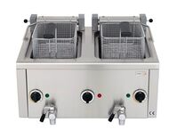 cookmax Elektro-Fritteuse 2x 6 l mit Ablasshahn,