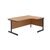 Jemini Radial Right Hand Single Upright Cantilever Desk 1600x1200x730mm Nova Oak/Black KF819738