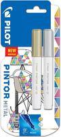 Pilot Pintor Extra Fine Bullet Tip Paint Marker 2.3mm Gold and Silver Co(Pack 2)