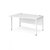 Maestro 25 left hand wave desk 1400mm wide - white bench leg frame and white top