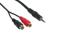 Audio Adapterkabel 3,5mm Klinke Stecker / 2 x Cinch Buchse, 0,2m, Good Connections®