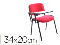 Pala escritura rocada derecha para silla confidente plegable pvc 34x20 cm color negro