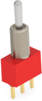 Kippschalter, metall, 1-polig, rastend/tastend, Ein-Aus-(Ein), 0,4 VA/20 V AC/DC