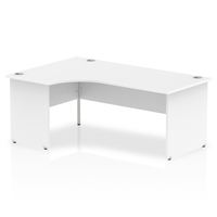 Impulse 1800mm Left Crescent Desk White Top Panel End Leg MI000411