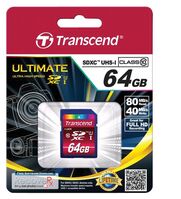 SD Card SDXC 64GB Class 10 Transcend TS64GSDXC10, 64 GB, SDXC, Class 10, 25 MB/s, Blue