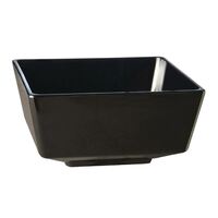 APS Float Square Bowl in Black Made of Melamine with Distinctive Base 125x125mm