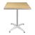 Bolero Square Table with Ash Wood Top and Aluminium Frame - 720X600X600mm