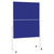 Moderationstafel weißer Rahmen, klappbar, mobil, Oberfläche Filz, blau