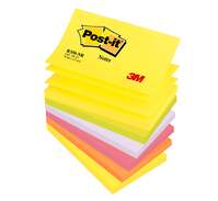 Post-it® Z-Notes R350NR, 127 x 76 mm, neongelb, neongrün, neonlila, neonorange, neonpink, 6 Blöcke à 100 Blatt