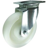 Heavy duty nylon swivel castor, plate fixing