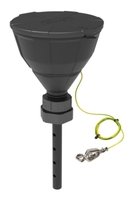 Safety funnel with ball valve V2.0 HDPE electrostatic conductive Funnel Ø 200 mm