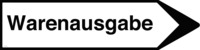 Rechtsweisend Warenausgabe, Wegweiser Schild, 40 x 10 cm, aus Alu-Verbund, mit UV-Schutz