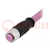 Connector: M12; plug; PIN: 4; female; B code-Profibus; 1.5m; cables