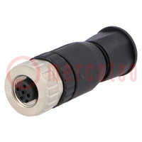 Plug; M12; PIN: 4; female; A code-DeviceNet / CANopen; for cable