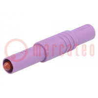 Plug; 4mm banana; 24A; 1kV; 1kVDC; violet; insulated; 3mΩ; screw