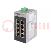 Switch Ethernet; unmanaged; Number of ports: 8; 9÷32VDC; RJ45